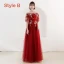 Affordable Red Bridesmaid Dresses 2019 A-Line / Princess Sash Appliques Lace Floor-Length / Long Ruffle Wedding Party Dresses