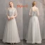 Chic / Beautiful Grey Bridesmaid Dresses 2019 A-Line / Princess Appliques Lace Bow Sash Floor-Length / Long Backless Wedding Party Dresses
