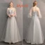 Chic / Beautiful Grey Bridesmaid Dresses 2019 A-Line / Princess Appliques Lace Bow Sash Floor-Length / Long Backless Wedding Party Dresses