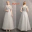 Chic / Beautiful Grey Bridesmaid Dresses 2019 A-Line / Princess Appliques Lace Bow Sash Floor-Length / Long Backless Wedding Party Dresses
