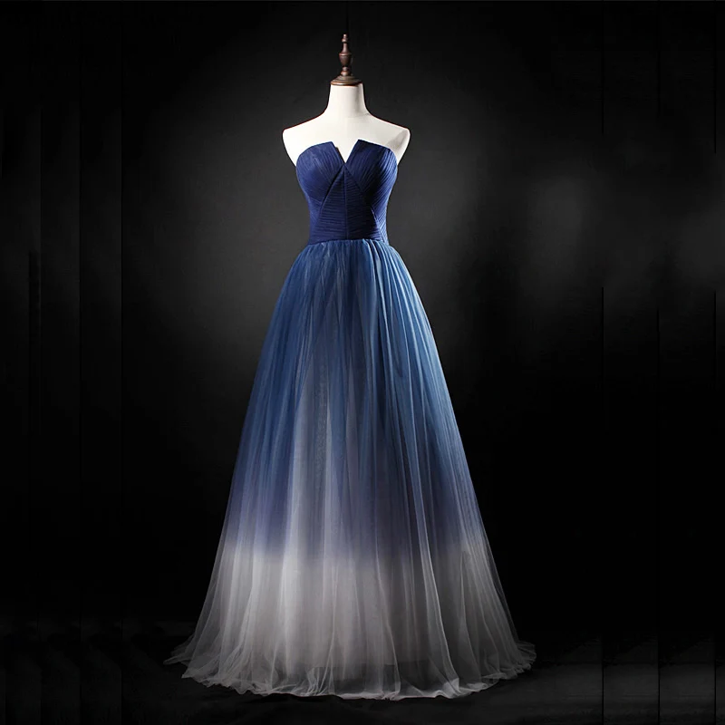 open lace back dress Sweetheart Neck Blue/White Lace Tea Length Prom Dresses, Strapless  Blue/White Homecoming Dresses, Blue/White Lace Formal Graduation Evening  Dresses