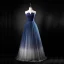 Eleganckie Granatowe Gradient-Kolorów Kość Słoniowa Sukienki Na Bal 2018 Princessa Bez Ramiączek Bez Rękawów Długie Wzburzyć Bez Pleców Sukienki Wizytowe
