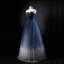 Eleganckie Granatowe Gradient-Kolorów Kość Słoniowa Sukienki Na Bal 2018 Princessa Bez Ramiączek Bez Rękawów Długie Wzburzyć Bez Pleców Sukienki Wizytowe