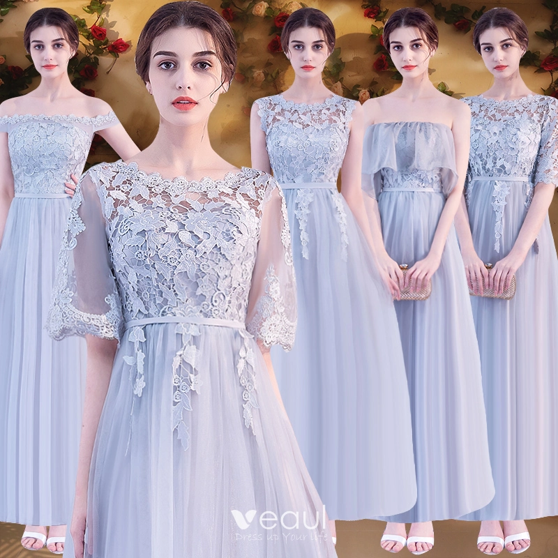 Chic / Beautiful Affordable Grey Bridesmaid Dresses 2019 A-Line