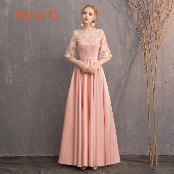Abordable Perle Rose Satin Robe Demoiselle D'honneur 2019 Princesse Ceinture Appliques En Dentelle Longue Dos Nu Robe Pour Mariage