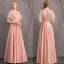 Abordable Perle Rose Satin Robe Demoiselle D'honneur 2019 Princesse Ceinture Appliques En Dentelle Longue Dos Nu Robe Pour Mariage