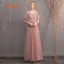 Schöne Pearl Rosa Spitze Brautjungfernkleider 2019 A Linie Schleife Stoffgürtel Lange Rüschen Rückenfreies Kleider Für Hochzeit