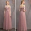 Schöne Pearl Rosa Spitze Brautjungfernkleider 2019 A Linie Schleife Stoffgürtel Lange Rüschen Rückenfreies Kleider Für Hochzeit