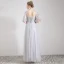 Affordable Grey Lace Bridesmaid Dresses 2019 A-Line / Princess Bow Sash Floor-Length / Long Ruffle Backless Wedding Party Dresses