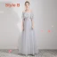 Affordable Grey Lace Bridesmaid Dresses 2019 A-Line / Princess Bow Sash Floor-Length / Long Ruffle Backless Wedding Party Dresses