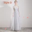 Affordable Grey Lace Bridesmaid Dresses 2019 A-Line / Princess Bow Sash Floor-Length / Long Ruffle Backless Wedding Party Dresses