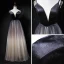 Sexy Black Gradient-Color Champagne Prom Dresses 2018 A-Line / Princess Spaghetti Straps Sleeveless Floor-Length / Long Ruffle Backless Formal Dresses
