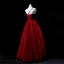 Modern / Fashion Burgundy Suede Prom Dresses 2019 A-Line / Princess Spaghetti Straps Sleeveless Floor-Length / Long Ruffle Backless Formal Dresses