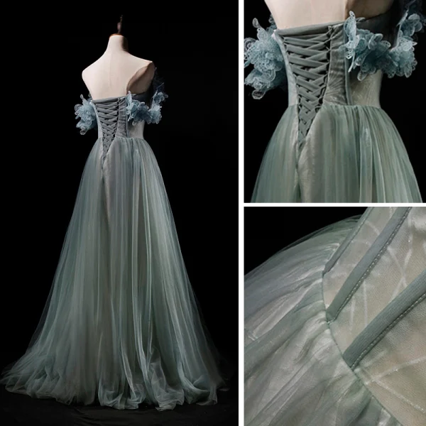 Classy Sage Green Prom Dresses 2019 Princess Strapless Sleeveless Floor-Length / Long Ruffle Backless Formal Dresses