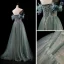 Classy Sage Green Prom Dresses 2019 Princess Strapless Sleeveless Floor-Length / Long Ruffle Backless Formal Dresses