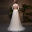 Amazing / Unique Muslim Ivory Wedding Dresses With Cloak 2019 A-Line / Princess High Neck Long Sleeve Backless Court Train Ruffle