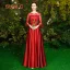 Erschwinglich Rot Satin Durchsichtige Brautjungfernkleider 2019 A Linie Applikationen Spitze Lange Rückenfreies Kleider Für Hochzeit