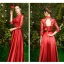 Erschwinglich Rot Satin Durchsichtige Brautjungfernkleider 2019 A Linie Applikationen Spitze Lange Rückenfreies Kleider Für Hochzeit