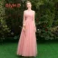 Affordable Pearl Pink Bridesmaid Dresses 2019 A-Line / Princess Sash Appliques Lace Floor-Length / Long Backless Wedding Party Dresses