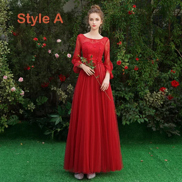 floor length red bridesmaid dresses Dark Red Satin Mermaid Long Cheap Custom One Shoulder Bridesmaid Dresses,  MRB0244 main image 1