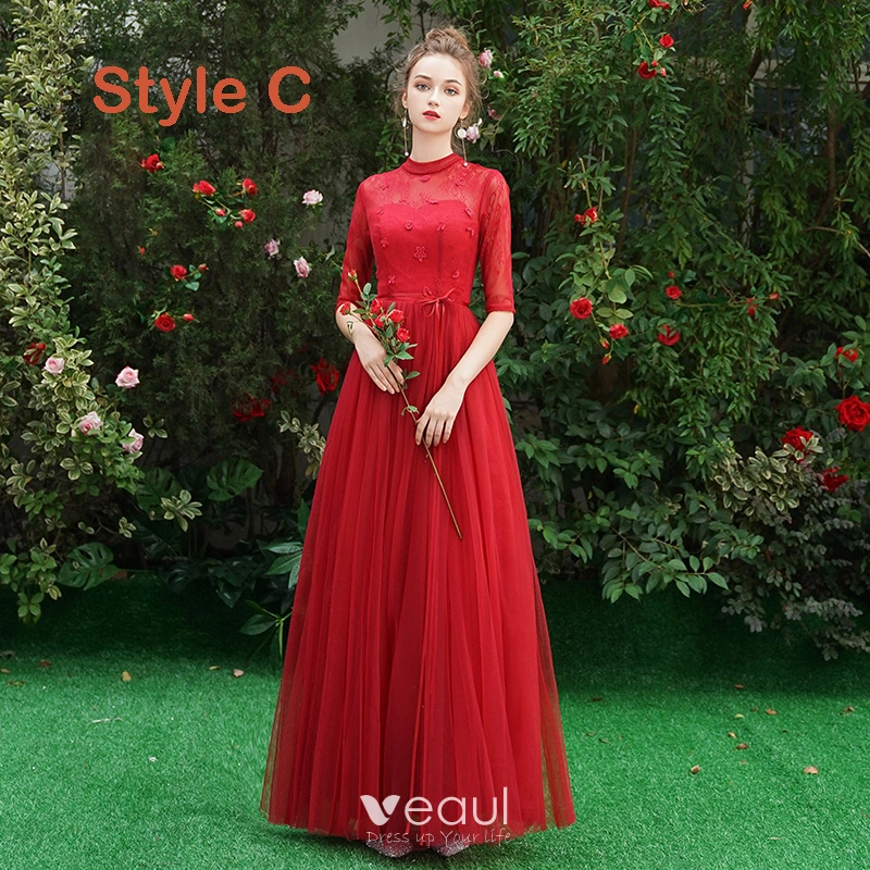 green and red bridesmaid dresses Amsale Bridesmaid Dress Ever GB196A Lipstick-Red main image 0