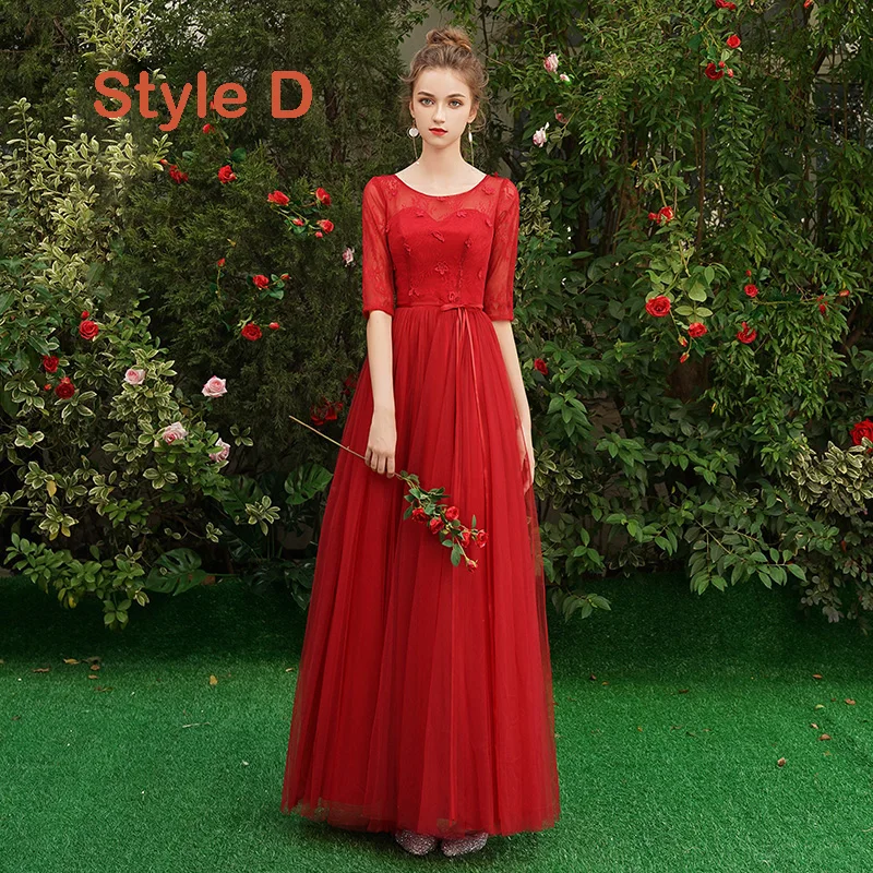 knee length dresses for ladies Cheap Dark Red Off The Shoulder Mermaid Bridesmaid Dresses Online,MBD121 main image 0