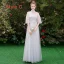 Chic / Beautiful Grey Bridesmaid Dresses 2019 A-Line / Princess Appliques Lace Floor-Length / Long Ruffle Backless Wedding Party Dresses