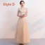 Affordable Champagne Bridesmaid Dresses 2019 A-Line / Princess Appliques Lace Bow Sash Floor-Length / Long Backless Wedding Party Dresses