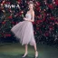 Elegant Grey Bridesmaid Dresses 2019 A-Line / Princess Appliques Lace Short Ruffle Backless Wedding Party Dresses