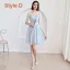 Affordable Sky Blue Bridesmaid Dresses 2019 A-Line / Princess Appliques Lace Flower Short Ruffle Backless Wedding Party Dresses