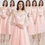 Erschwinglich Pearl Rosa Brautjungfernkleider 2019 A Linie Applikationen Spitze Stoffgürtel Kurze Rückenfreies Kleider Für Hochzeit