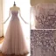 Edles Pearl Rosa Ballkleider 2019 A Linie Off Shoulder Kurze Ärmel Applikationen Spitze Perlenstickerei Sweep / Pinsel Zug Rüschen Rückenfreies Festliche Kleider