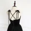 Elegant Black Prom Dresses 2019 A-Line / Princess Spaghetti Straps Sleeveless Beading Sash Floor-Length / Long Ruffle Backless Formal Dresses