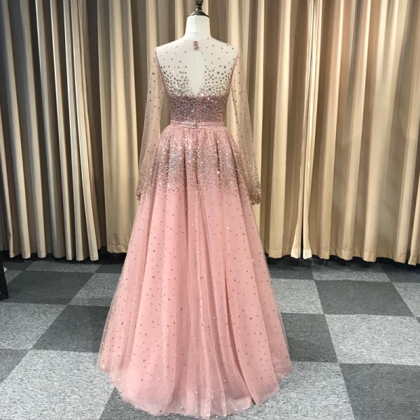 Stunning Pearl Pink Glitter Evening Dresses 2019 Princess Spaghetti Straps Sleeveless Handmade Beading Floor-Length / Long Ruffle Backless Formal Dresses Stunning Pearl Pink Glitter Evening Dresses 2019 Princess Spaghetti Straps Sleeveless Handmade Beading Floor-Length / Long Ruffle Backless Formal Dresses
