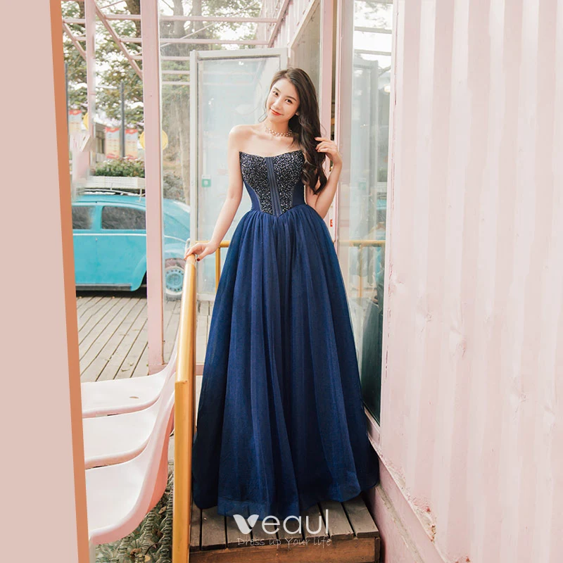 Prom dresses 2019 outlet navy blue