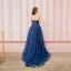 Elegancka Granatowe Sukienki Na Bal 2019 Księżniczki Najpiękniejsze / Ekskluzywne Bez Ramiączek Bez Rękawów Frezowanie Długie Wzburzyć Bez Pleców Sukienki Wizytowe