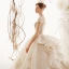 Luxury / Gorgeous Vintage / Retro Champagne See-through Wedding Dresses 2019 Ball Gown High Neck Cap Sleeves Handmade  Beading Glitter Tulle Appliques Lace Royal Train