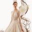 Scintillantes Champagne Transparentes Robe De Mariée 2019 Princesse Encolure Carrée 3/4 Manches Glitter Tulle Perlage Royal Train