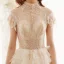Vintage Champagner Durchsichtige Spitze Brautkleider / Hochzeitskleider 2019 Prinzessin Stehkragen Ärmellos Rückenfreies Perlenstickerei Königliche Schleppe Rüschen