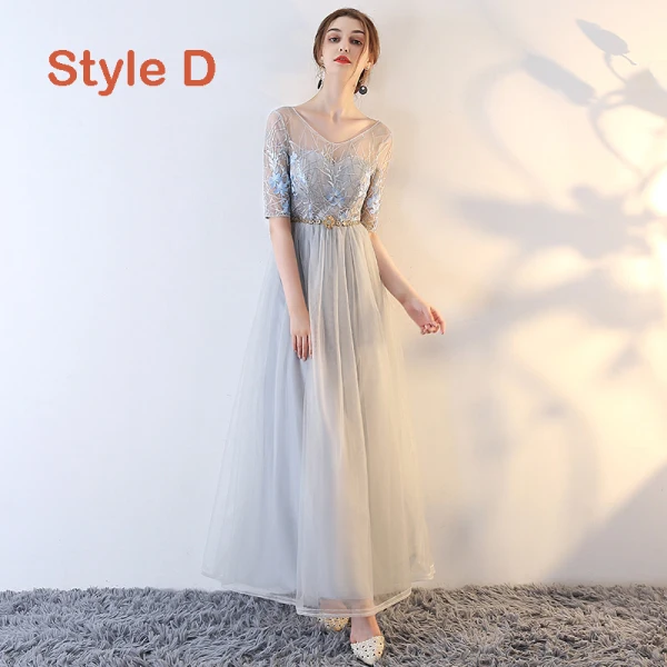 Affordable Grey Bridesmaid Dresses 2019 A-Line / Princess Appliques Lace  Metal Sash Floor-Length / Long Ruffle Wedding Party Dresses