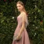 Classy Pearl Pink Bridesmaid Dresses 2019 A-Line / Princess Square Neckline Short Sleeve Pearl Floor-Length / Long Ruffle Backless Wedding Party Dresses
