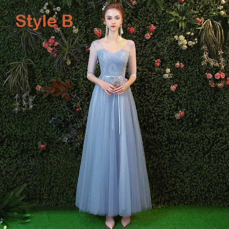 slim fit dress slacks Dusty Blue Cold Shoulder Pleated Empire Chiffon Bridesmaid Gown main image 0