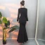 Modest / Simple Black Evening Dresses  2019 Trumpet / Mermaid V-Neck Sleeveless Floor-Length / Long Ruffle Formal Dresses