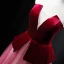 Snygga / Fina Burgundy Gradient-Färg Mocka Aftonklänningar 2018 Prinsessa Axelbandslös Ärmlös Långa Ruffle Halterneck Formella Klänningar