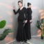 Modest / Simple Black Evening Dresses  2019 Trumpet / Mermaid V-Neck Sleeveless Floor-Length / Long Ruffle Formal Dresses