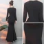 Modest / Simple Black Evening Dresses  2019 Trumpet / Mermaid V-Neck Sleeveless Floor-Length / Long Ruffle Formal Dresses
