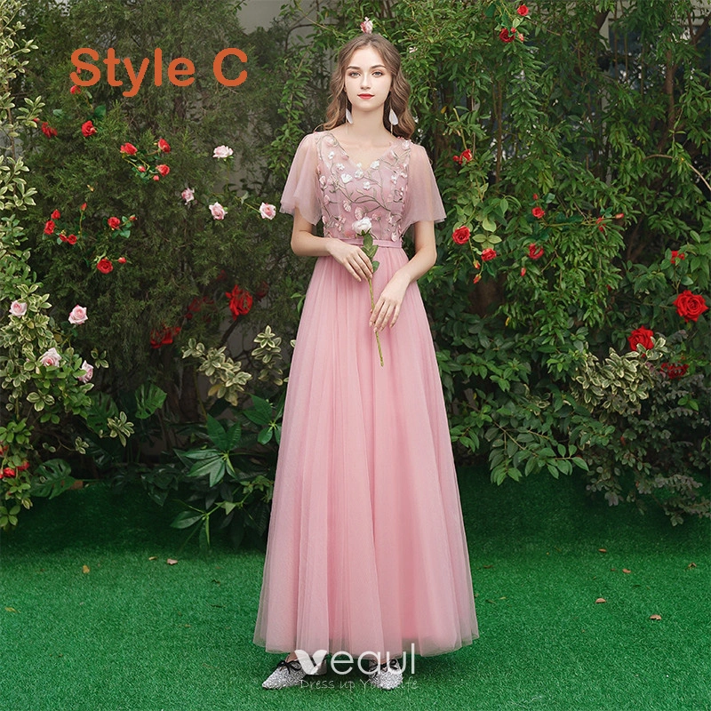 pink frilly bridesmaid dresses Pink Chiffon Bridesmaid Dress main image 0