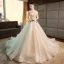 Bling Bling Champagne Brudekjoler 2019 Prinsesse Kjæreste Uten Ermer Ryggløse Sløyfe Sash Beading Glitter Polyester Cathedral Train Buste