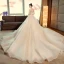 Bling Bling Champagne Brudekjoler 2019 Prinsesse Kjæreste Uten Ermer Ryggløse Sløyfe Sash Beading Glitter Polyester Cathedral Train Buste