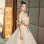 Bling Bling Champagne Brudekjoler 2019 Prinsesse Kjæreste Uten Ermer Ryggløse Sløyfe Sash Beading Glitter Polyester Cathedral Train Buste